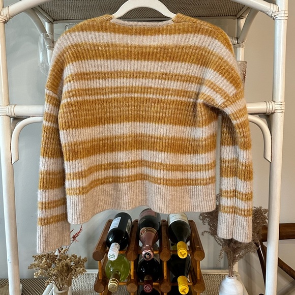 Madewell Space Dye Juniper V-Neck Pullover Fuzzy Sweater - Picture 3 of 5